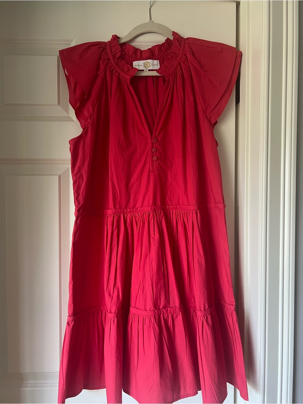 Anna Cate Pink-Red Ruffled Tier Dress